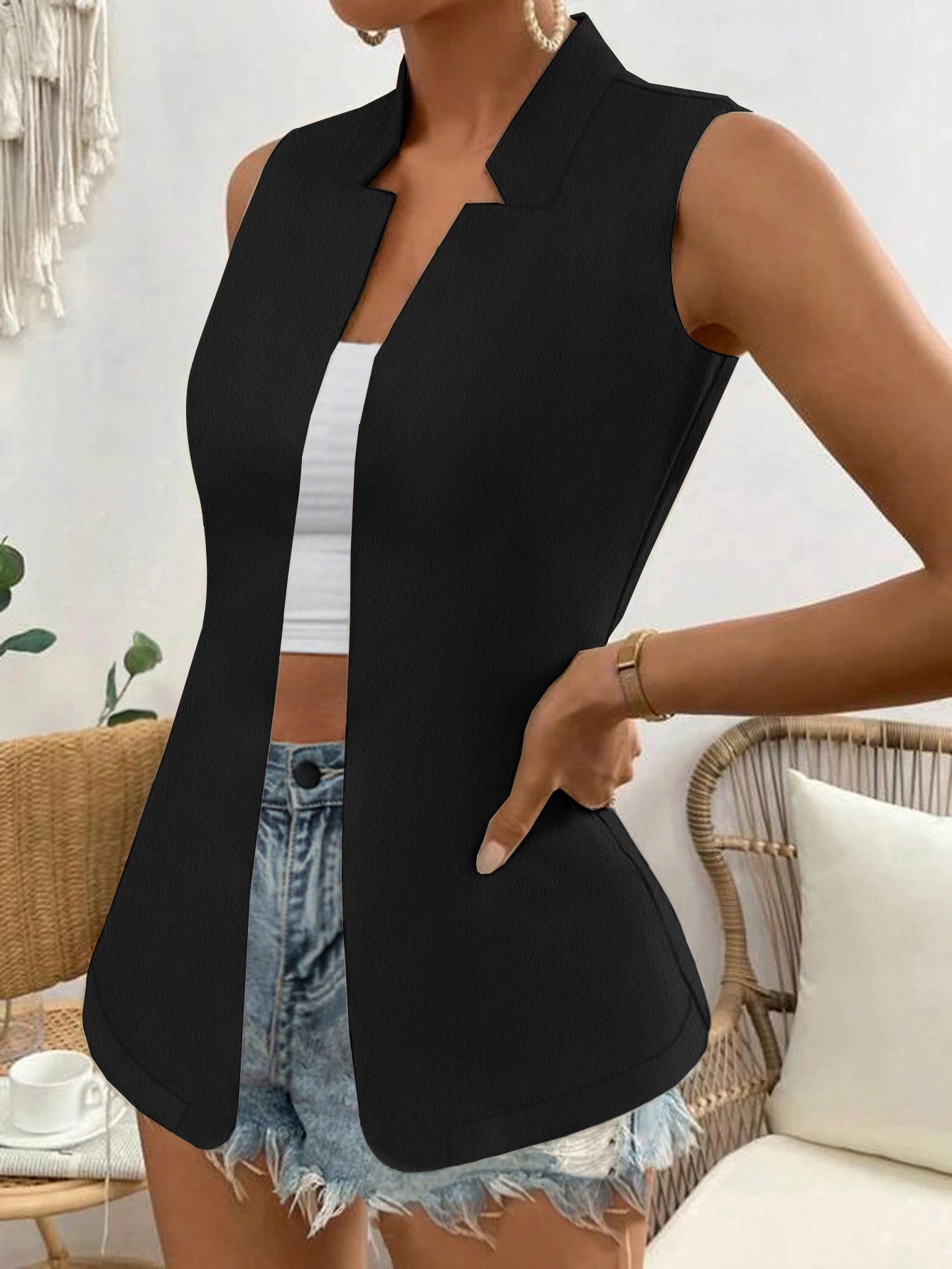 BeyondBeingBeautiful Open Front Longline Vest