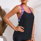 SANDn'SUN Chevron Stripe Full Size Racerback Swim Tank