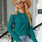 Full Size Dropped Shoulder Long Sleeve Blouse