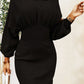 Ruched Lantern Sleeve Dress