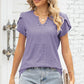 Eyelet Notched Petal Sleeve Blouse