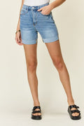 Judy Blue Full Size Tummy Control High Waist Denim Shorts *