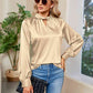 Cutout Mock Neck Long Sleeve Top