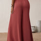 Smocked Paperbag Waist Wide Leg Pants