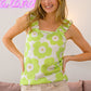 BiBi Floral Waffle Ruffled Tank - Brand BiBi