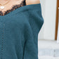 ZELDAlea Openwork V-Neck Long Sleeve Sweater