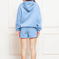 Drop Shoulder Long Sleeve Hoodie and Shorts Set