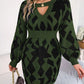 Hannah Contrast Round Neck Cutout Long Sleeve Mini Sweater Dress