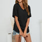 Full Size V-Neck Side Ruched Tee