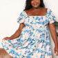 Double Take Floral Square Neck Puff Sleeve Dress