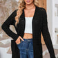 FULL SIZE Open Front Dropped Shoulder Cardigan with Pockets