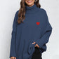 Turtle Neck Long Sleeve Ribbed Sweater