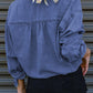 Full Size Tie Detail Denim Top
