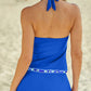 NY SUN Full Size Halter Neck Swim Top and Ruched Skirt Set