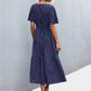 Women's Printed V-Neck Flutter Sleeve Belted Dress