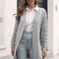 Open Front Cable-Knit Cardigan