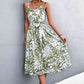 Floral Frill Trim Scoop Neck Spaghetti Strap Dress