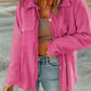 Pocketed Button Up Droppped Shoulder Jacket