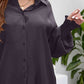 High-Low Collared Neck Lantern Sleeve Shirt