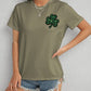 Lucky Clover Round Neck Short Sleeve T-Shirt