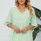 Peplum V-Neck Half Sleeve T-Shirt
