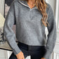 Half Zip Dropped Shoulder Sweater