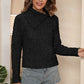 Asymmetrical Neck Long Sleeve Pullover Sweater