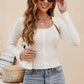 ZELDAMARIE Scoop Neck Long Sleeve Knit Top