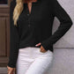 Round Neck Buttoned Long Sleeve T-Shirt