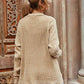 Ribbed Open Front Long Sleeve Cardigan with Pockets