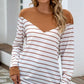 Striped Round Neck Long Sleeve T-Shirt