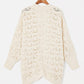 Plus Size Open Front Cream Colored Long Sleeve Cardigan