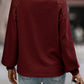 Lantern Sleeve Round Neck Blouse