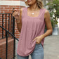 Full Size Eyelet Square Neck Tank
