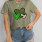 Heart Round Neck Short Sleeve T-Shirt