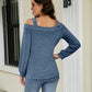 Cold Shoulder Cutout Square Neck Blouse
