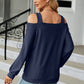 Cold Shoulder Square Neck Cutout Blouse