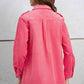 Zoe Red Button Down Collared Jacket