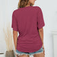 Full Size V-Neck Side Ruched Tee