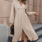 V-Neck Buttoned Slit Dress