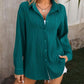 Button Up Dropped Shoulder Shirt