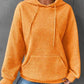 Full Size Textured Drawstring Drop Shoulder Hoodie