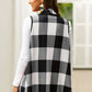LakenLea Full Size Plaid Open Front Sleeveless Cardigan