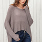 Beautiful Browns Round Neck High-Low Sweater 🦋