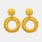 Round Shape Raffia Grass Dangle Earrings