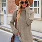 Laken Jay Ribbed Turtleneck Long Sleeve Slit Knit Top