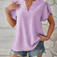 Swiss Dot Notched Petal Sleeve T-Shirt