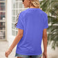 Pocketed Leopard Round Neck Short Sleeve T-Shirt