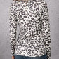 Leopard Quarter Snap Long Sleeve Blouse