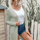Button Down Long Sleeve Longline Cardigan